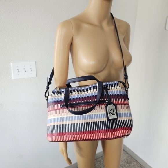 RLL Lauren ralph lauren handbag Womens Shoulder Bag Colorblock Rainbow - Picture 7 of 16